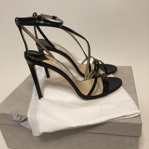 Jimmy Choo Tesca 100 Black Patent Leather Heels - Picture 4 of 7